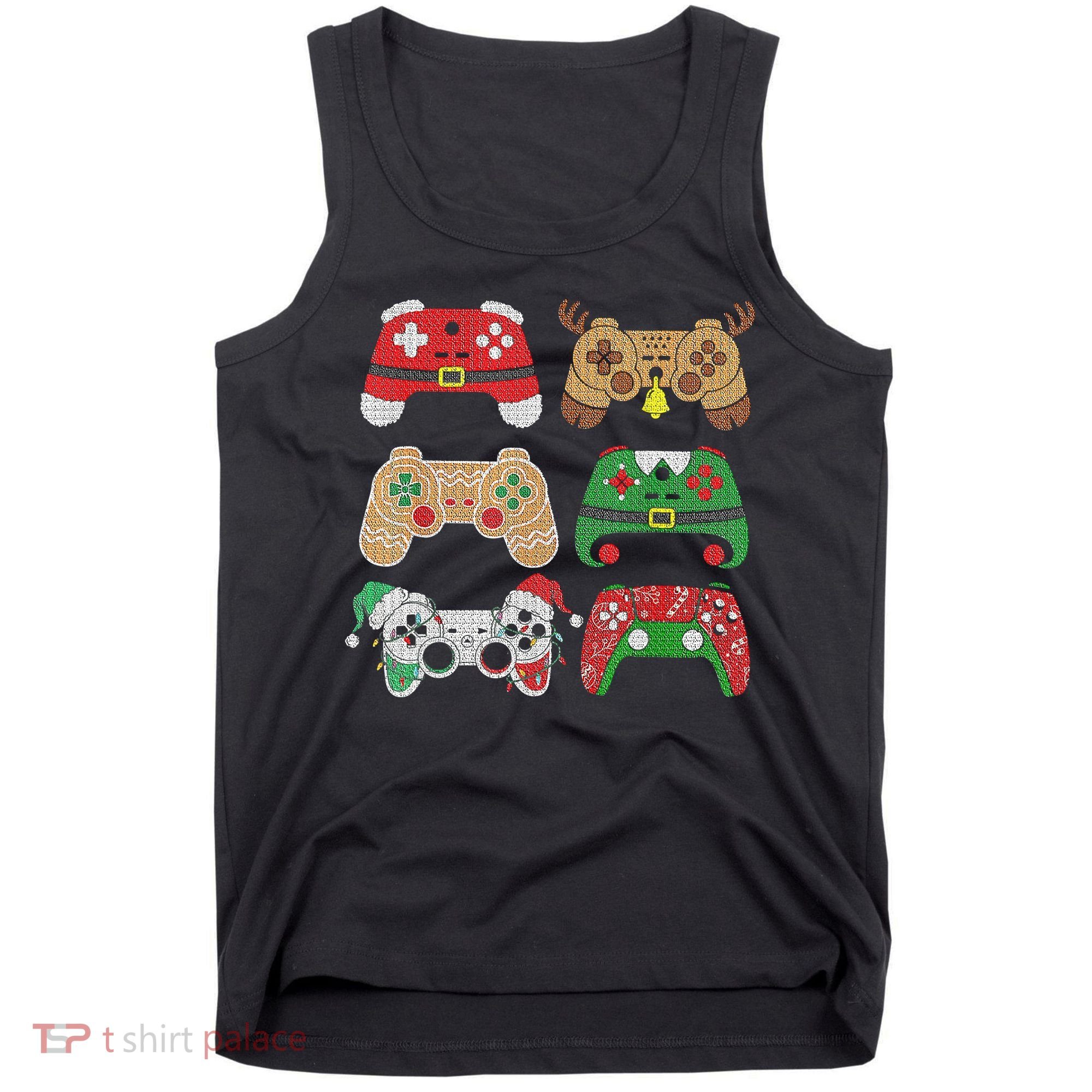 Video Game Controller Christmas Santa Hat Gamer Boys  Tank Top