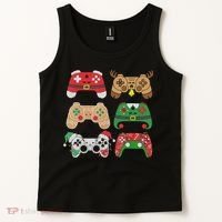 Video Game Controller Christmas Santa Hat Gamer Boys  Tank Top thumb 2