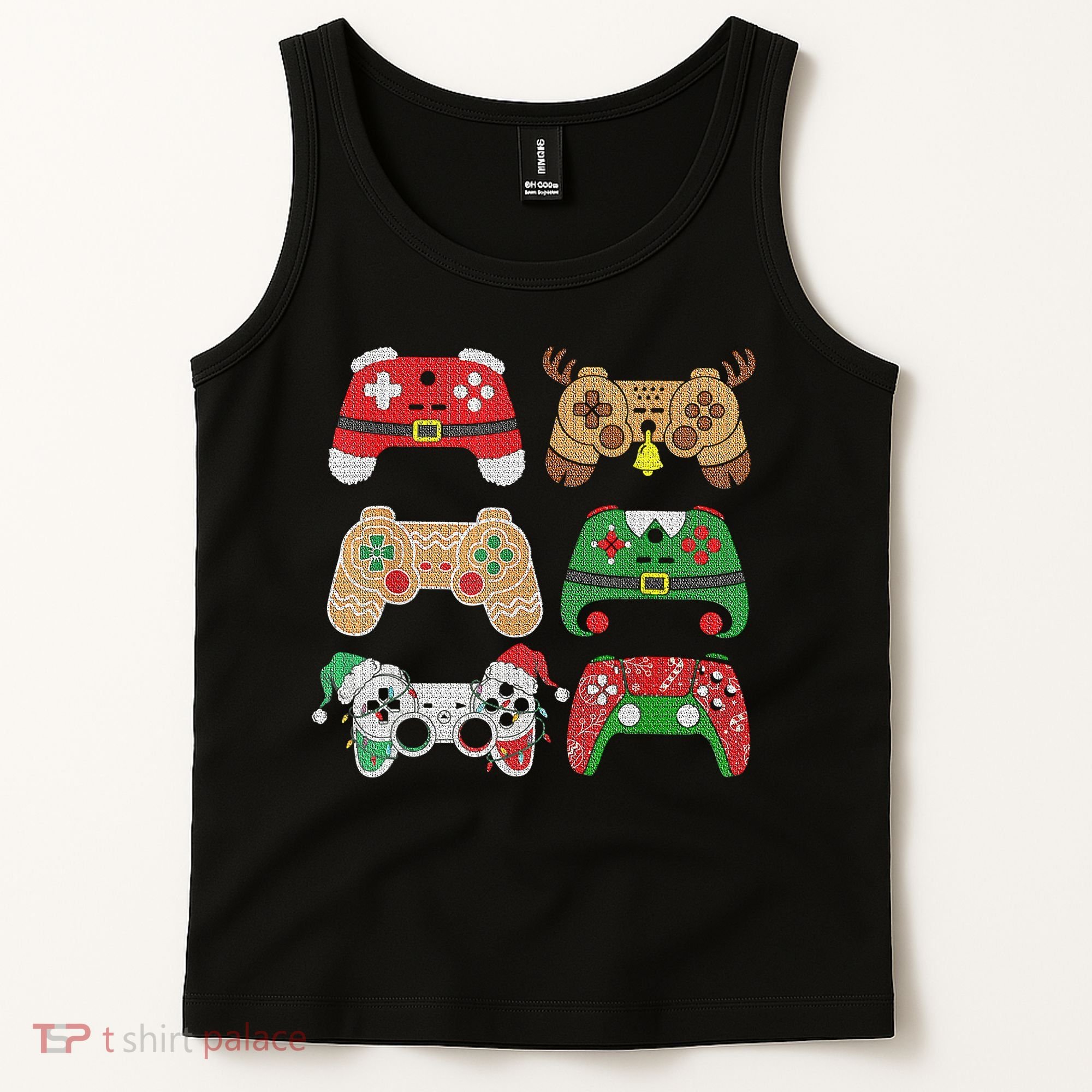Video Game Controller Christmas Santa Hat Gamer Boys  Tank Top