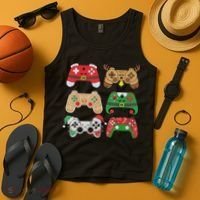 Video Game Controller Christmas Santa Hat Gamer Boys  Tank Top thumb 4
