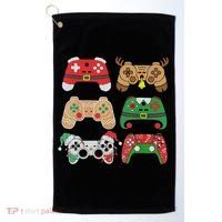 Video Game Controller Christmas Santa Hat Gamer Boys  Golf Towel thumb 0