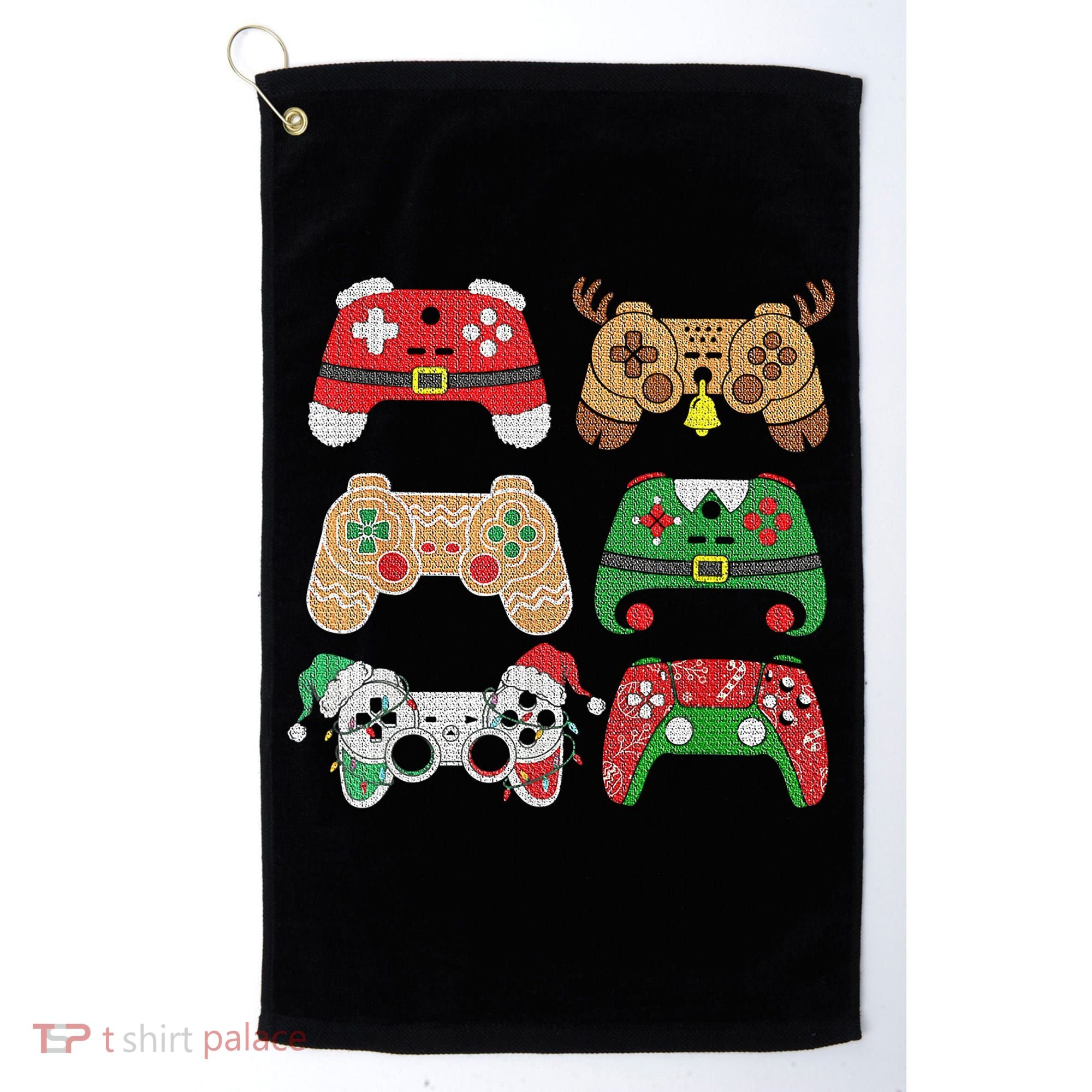 Video Game Controller Christmas Santa Hat Gamer Boys  Golf Towel
