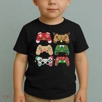 Video Game Controller Christmas Santa Hat Gamer Boys  Toddler T-Shirt thumb 2