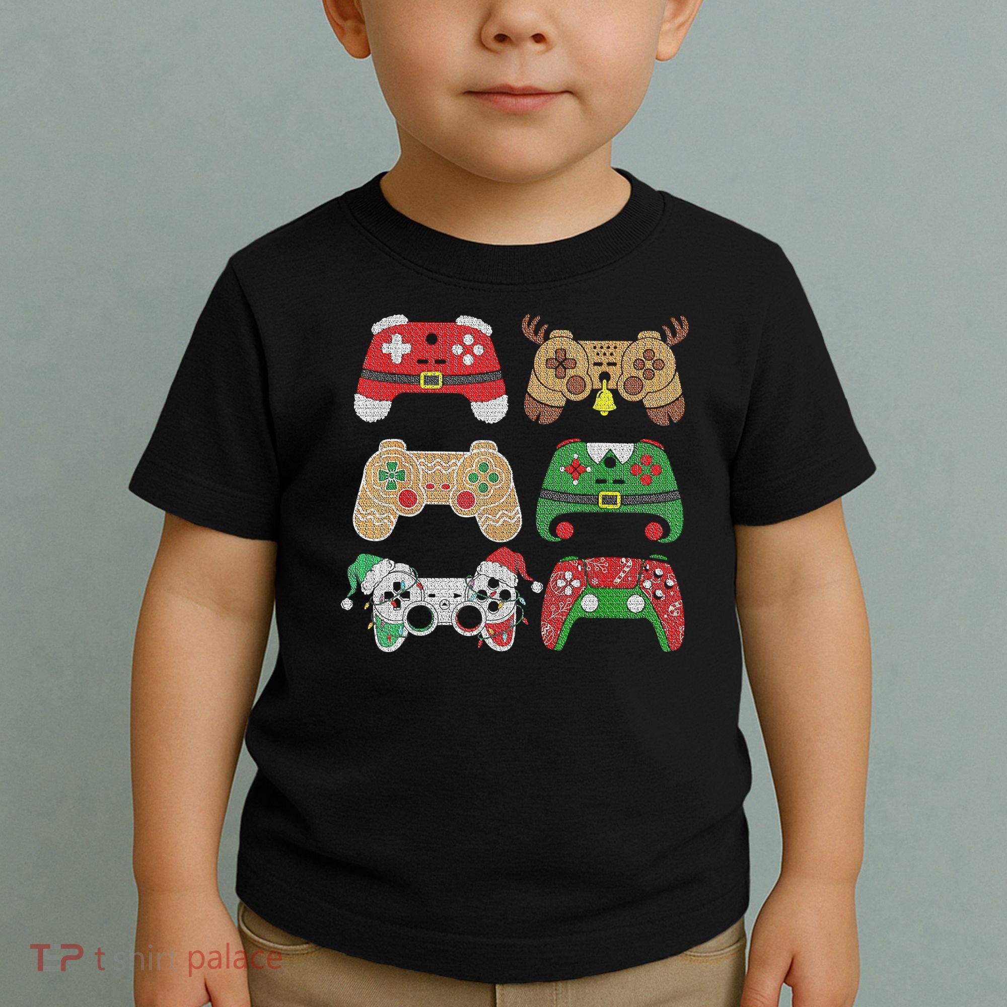 Video Game Controller Christmas Santa Hat Gamer Boys  Toddler T-Shirt