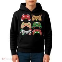 Video Game Controller Christmas Santa Hat Gamer Boys  Kids Hoodie thumb 4