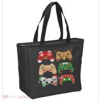 Video Game Controller Christmas Santa Hat Gamer Boys  Tote Bag thumb 2