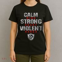 Vikings Gym Calm Mind Strong Heart Violent Hands Norse T-Shirt thumb 4