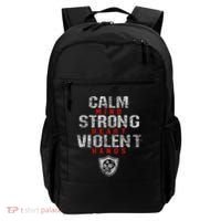 Vikings Gym Calm Mind Strong Heart Violent Hands Norse Backpack thumb 0