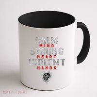 Vikings Gym Calm Mind Strong Heart Violent Hands Norse Coffee Mug thumb 1