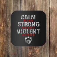 Vikings Gym Calm Mind Strong Heart Violent Hands Norse Coaster thumb 0