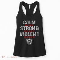 Vikings Gym Calm Mind Strong Heart Violent Hands Norse Women's Tank Top thumb 0