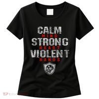 Vikings Gym Calm Mind Strong Heart Violent Hands Norse Women's T-Shirt thumb 0