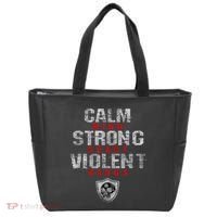 Vikings Gym Calm Mind Strong Heart Violent Hands Norse Tote Bag thumb 0