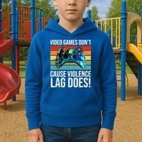 Video Games Don't Cause Violence Lag Does Kids Hoodie thumb 2