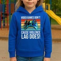 Video Games Don't Cause Violence Lag Does Kids Hoodie thumb 3