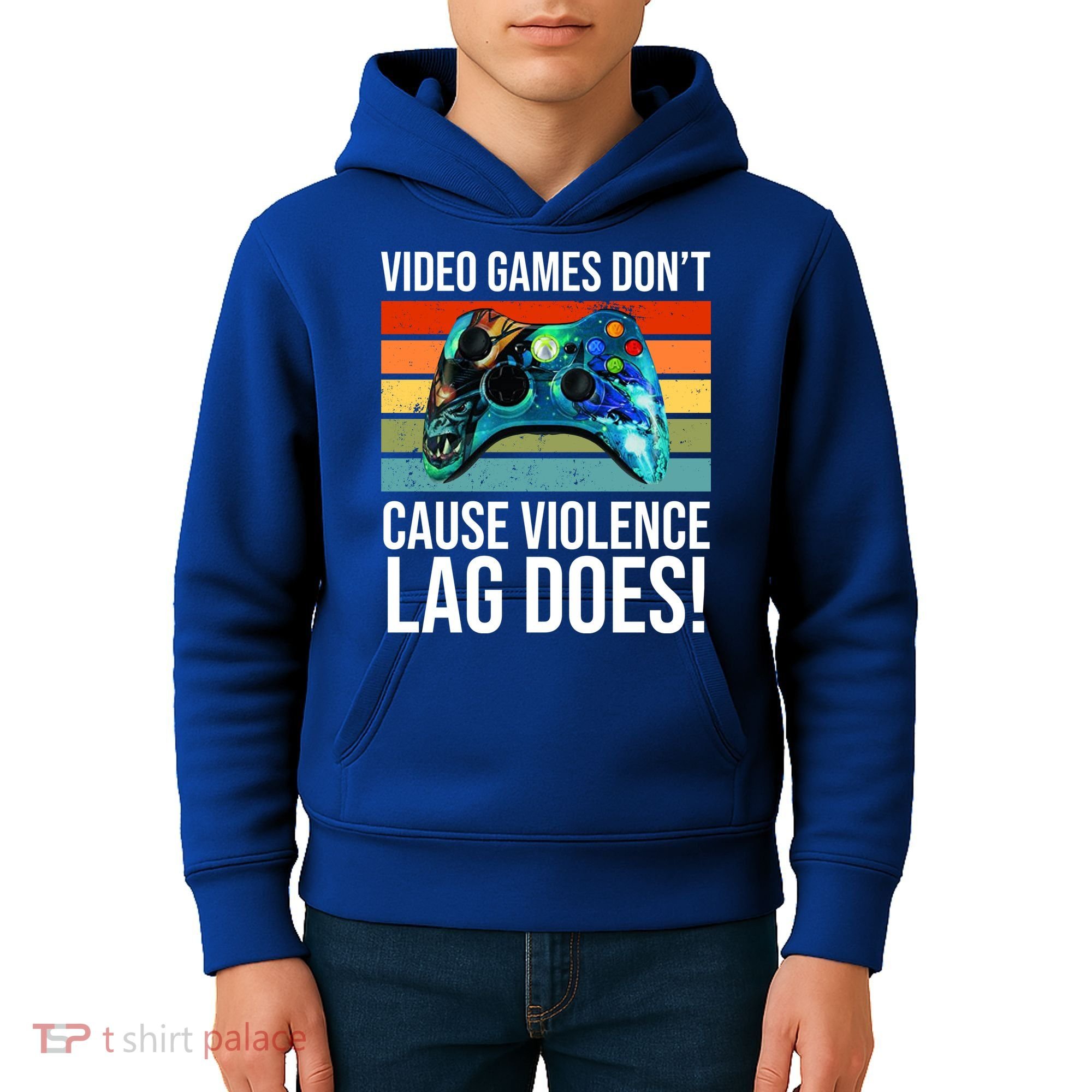 Video Games Don't Cause Violence Lag Does Kids Hoodie