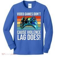 Video Games Don't Cause Violence Lag Does Kids Long Sleeve Shirt thumb 0