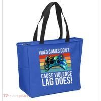 Video Games Don't Cause Violence Lag Does Tote Bag thumb 2