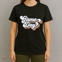 Vintage Game Day Vibes Retro Football Volleyball Soccer Gift T-Shirt thumb 4