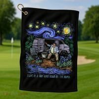Van Gogh Down By The River Golf Towel thumb 1