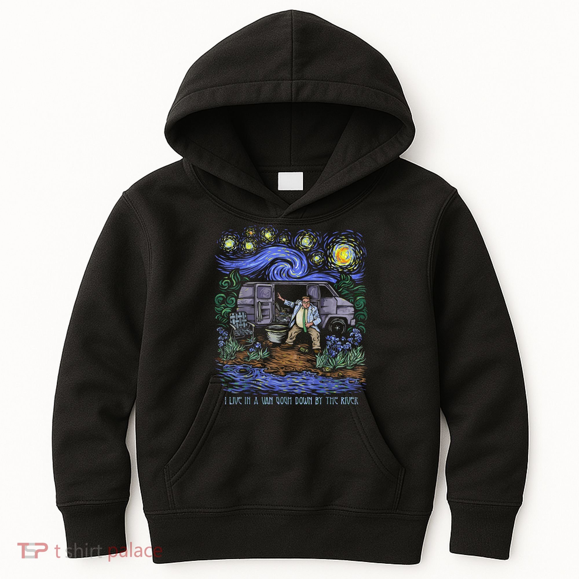 Van Gogh Down By The River Kids Hoodie