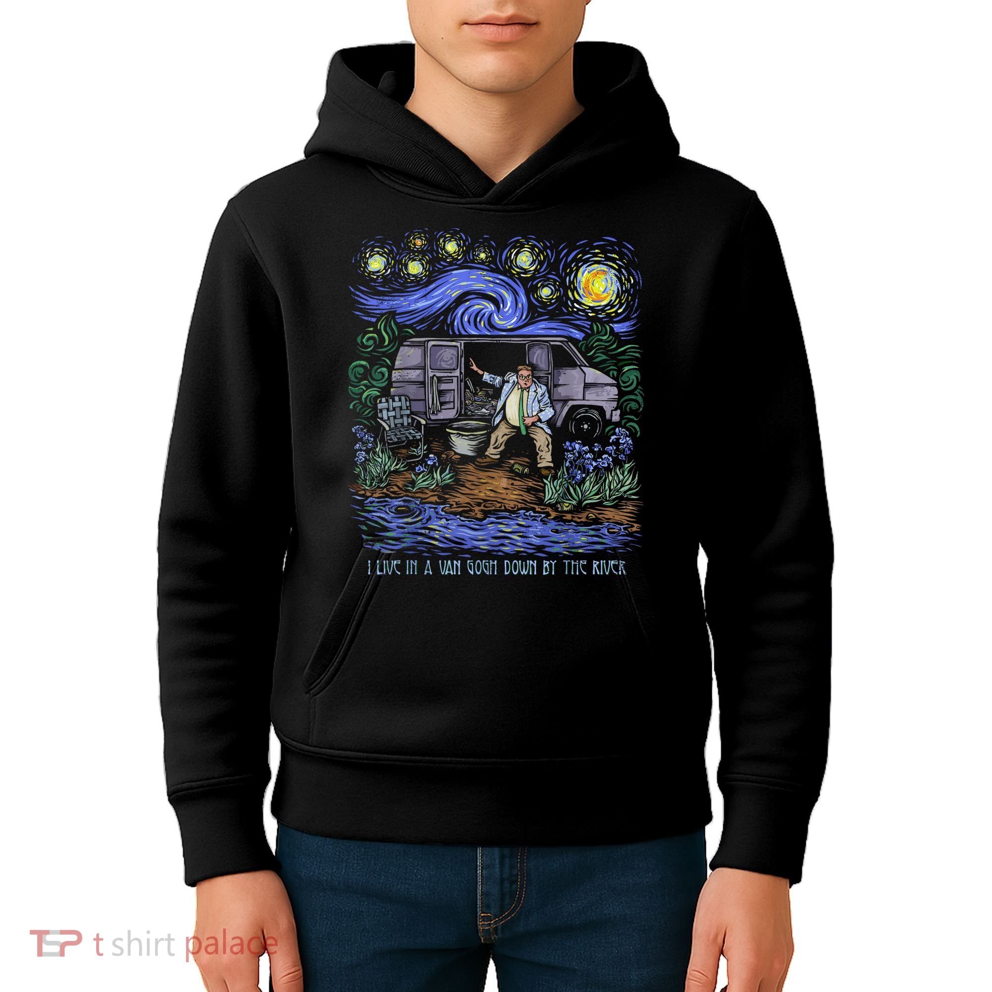 Van Gogh Down By The River Kids Hoodie