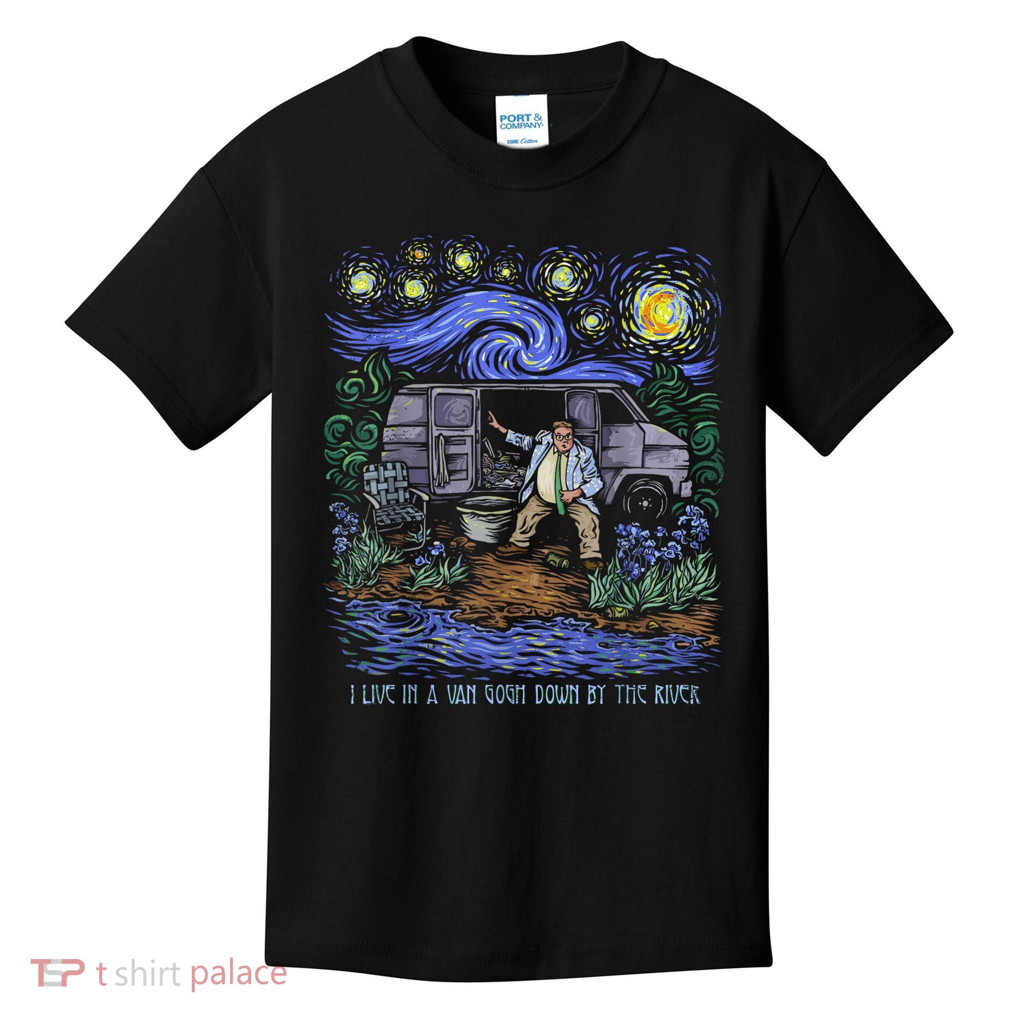 Van Gogh Down By The River Kids T-Shirt