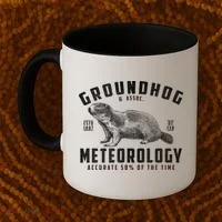 Vintage Groundhog's Day Meterology ESTD 1887 Coffee Mug thumb 2