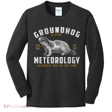 Vintage Groundhog's Day Meterology ESTD 1887 Kids Long Sleeve Shirt