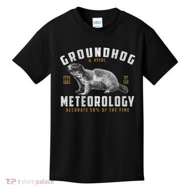 Vintage Groundhog's Day Meterology ESTD 1887 Kids T-Shirt