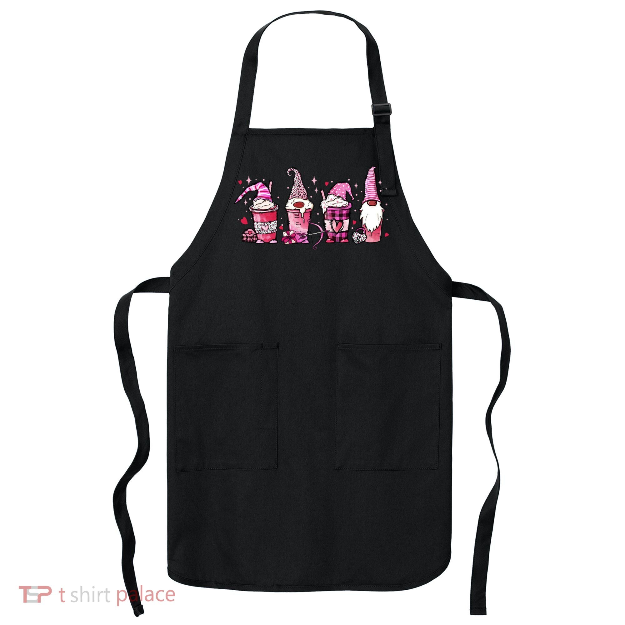 Valentine Gnomes Drink Coffee Latte Valentine Apron