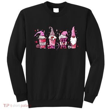 Valentine Gnomes Drink Coffee Latte Valentine Sweatshirt
