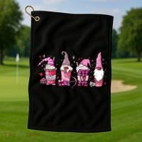 Valentine Gnomes Drink Coffee Latte Valentine Golf Towel thumb 1