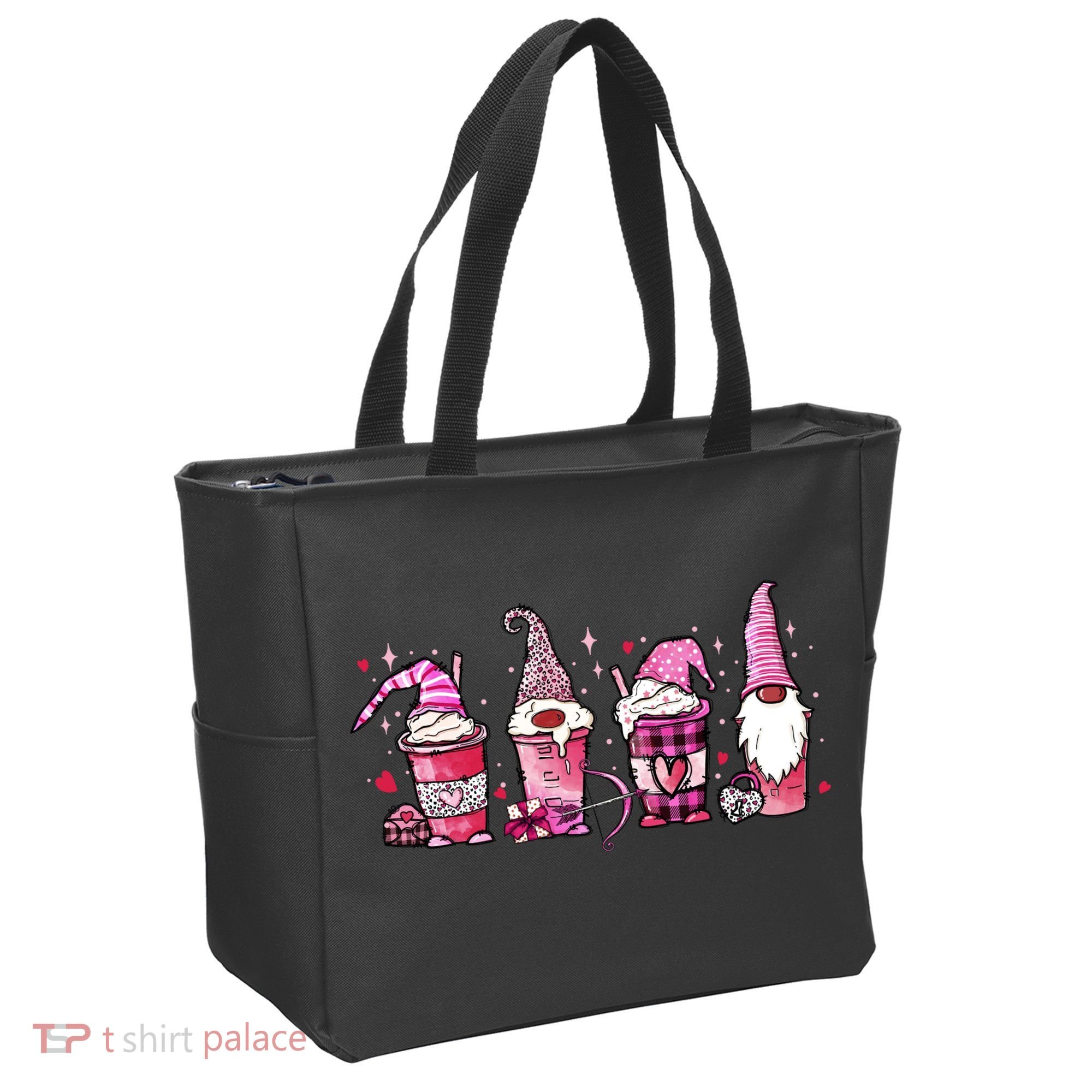 Valentine Gnomes Drink Coffee Latte Valentine Tote Bag