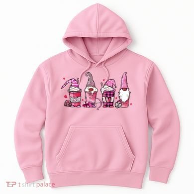 Valentine Gnomes Drink Coffee Latte Valentine Hoodie