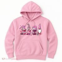Valentine Gnomes Drink Coffee Latte Valentine Hoodie thumb 0