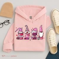 Valentine Gnomes Drink Coffee Latte Valentine Hoodie thumb 4