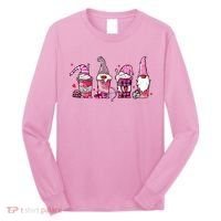 Valentine Gnomes Drink Coffee Latte Valentine Long Sleeve Shirt thumb 0
