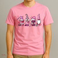 Valentine Gnomes Drink Coffee Latte Valentine T-Shirt thumb 3