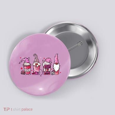 Valentine Gnomes Drink Coffee Latte Valentine Button