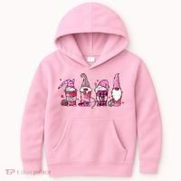 Valentine Gnomes Drink Coffee Latte Valentine Kids Hoodie thumb 0