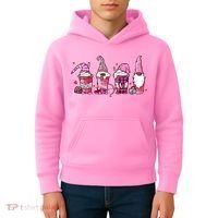Valentine Gnomes Drink Coffee Latte Valentine Kids Hoodie thumb 4