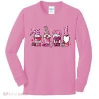 Valentine Gnomes Drink Coffee Latte Valentine Kids Long Sleeve Shirt thumb 0