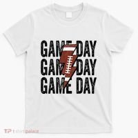 Vintage Game Day Football Lightning Bolt Funny Team Sport T-Shirt thumb 0