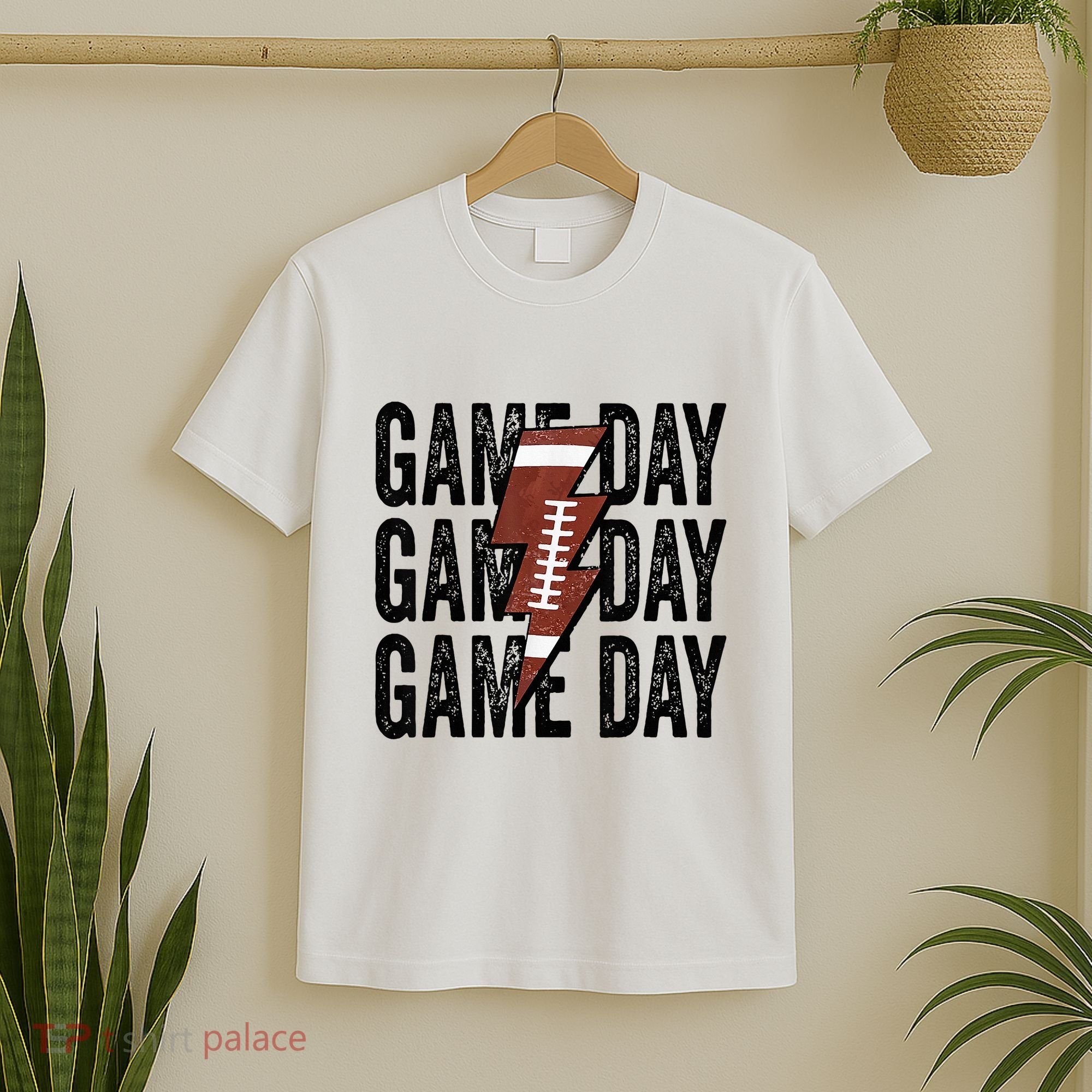 Vintage Game Day Football Lightning Bolt Funny Team Sport T-Shirt
