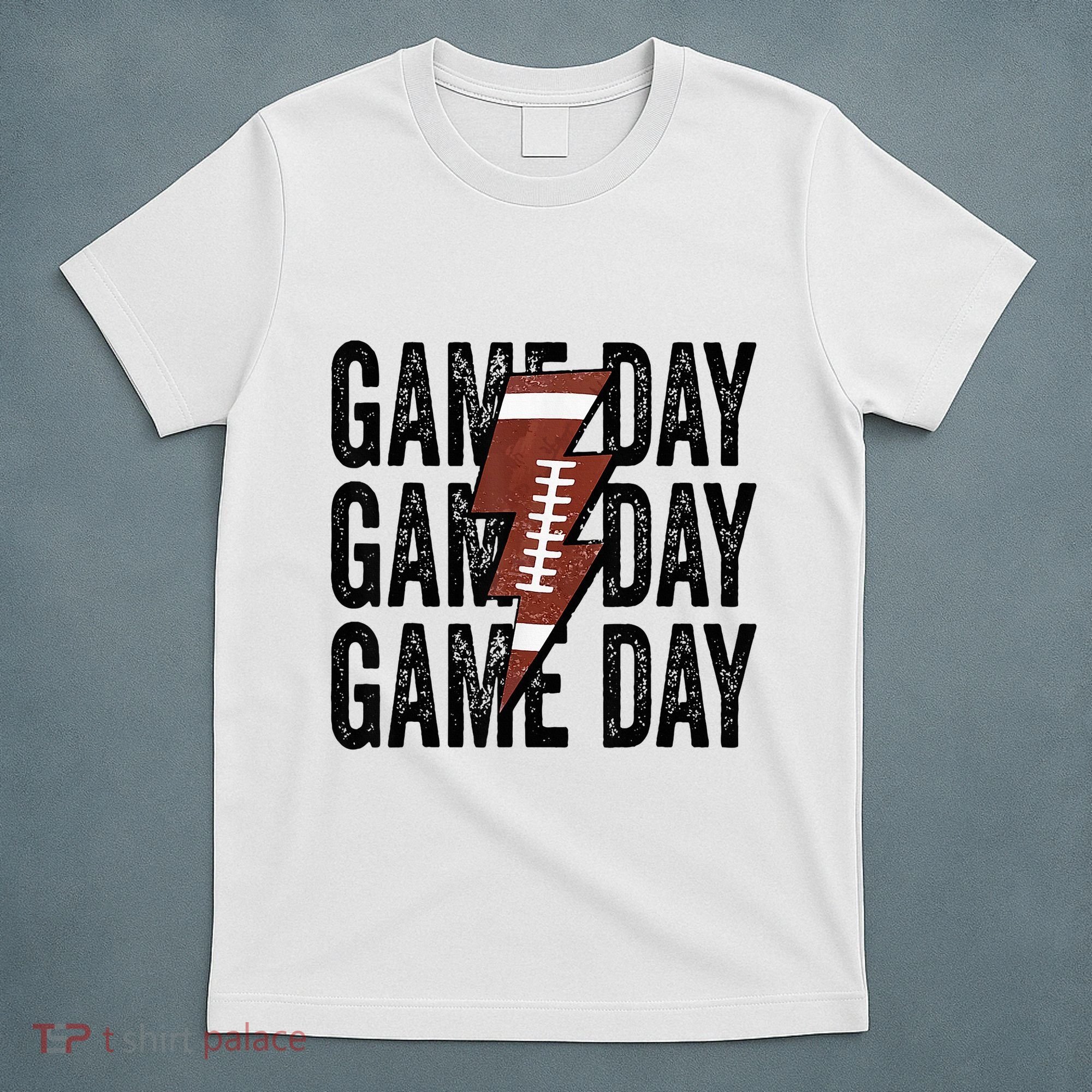 Vintage Game Day Football Lightning Bolt Funny Team Sport T-Shirt