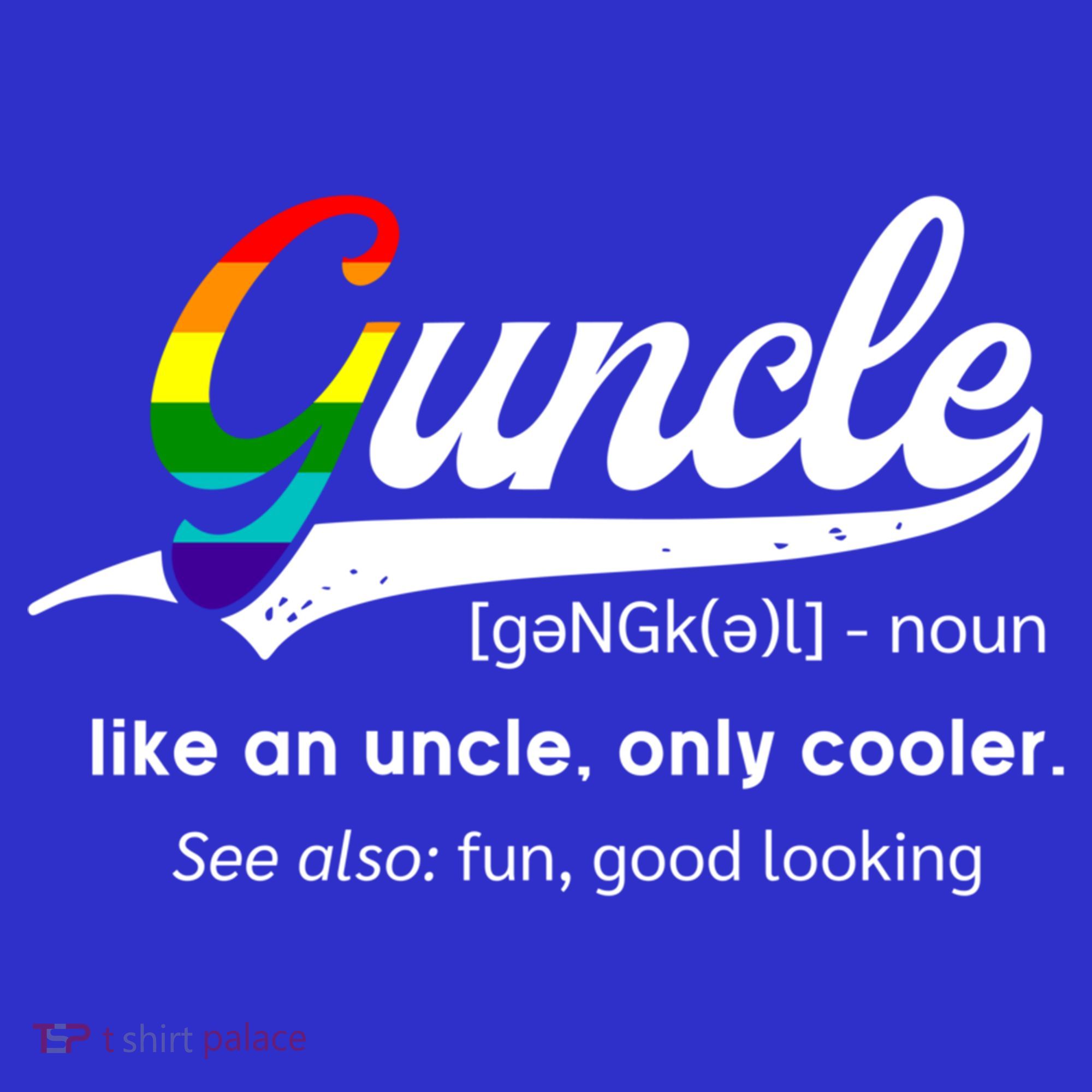 Vintage Guncle Definition Rainbow Flag Lgbtq Pride Uncle Funny Gift T-Shirt