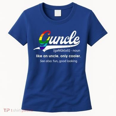Vintage Guncle Definition Rainbow Flag Lgbtq Pride Uncle Funny Gift Women's T-Shirt