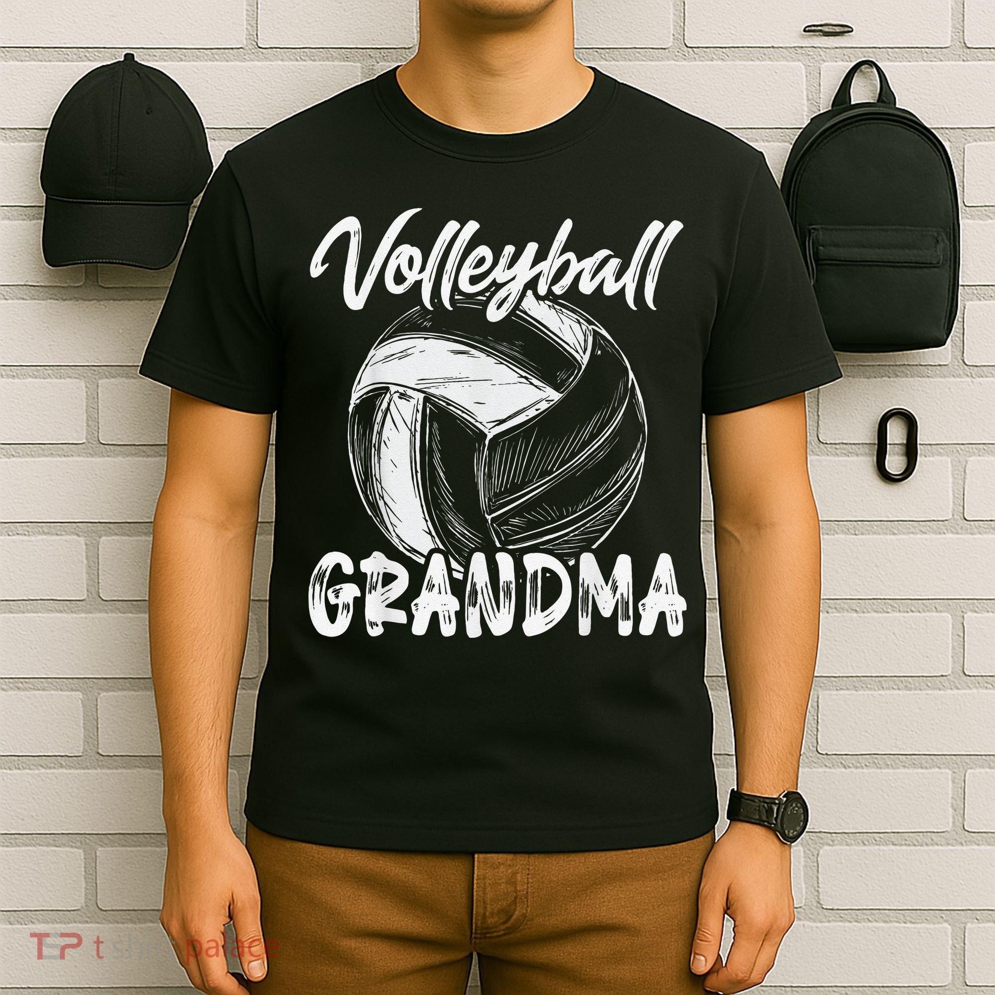 Volleyball Grandma For  Family Matching Players Team T-Shirt