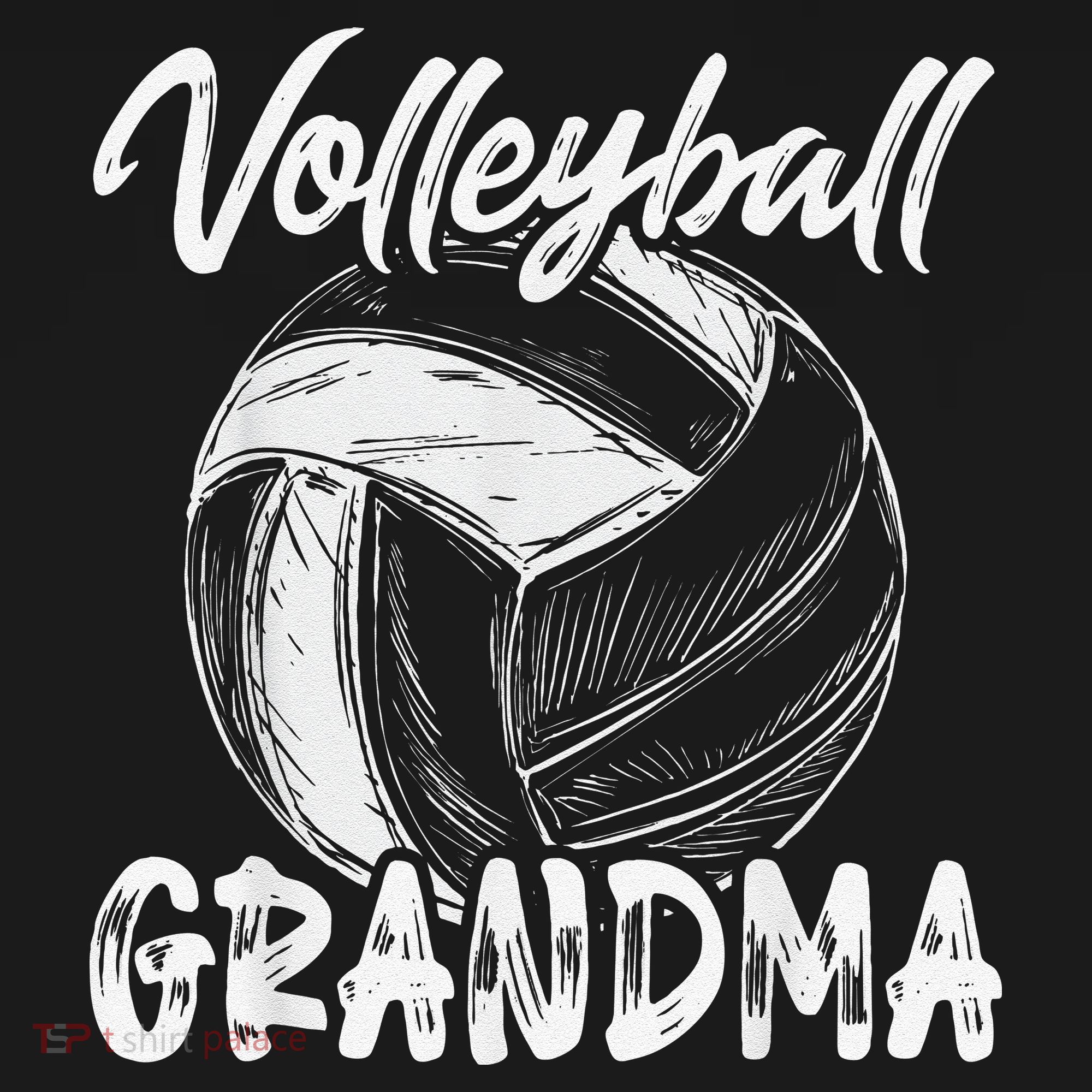 Volleyball Grandma For  Family Matching Players Team T-Shirt